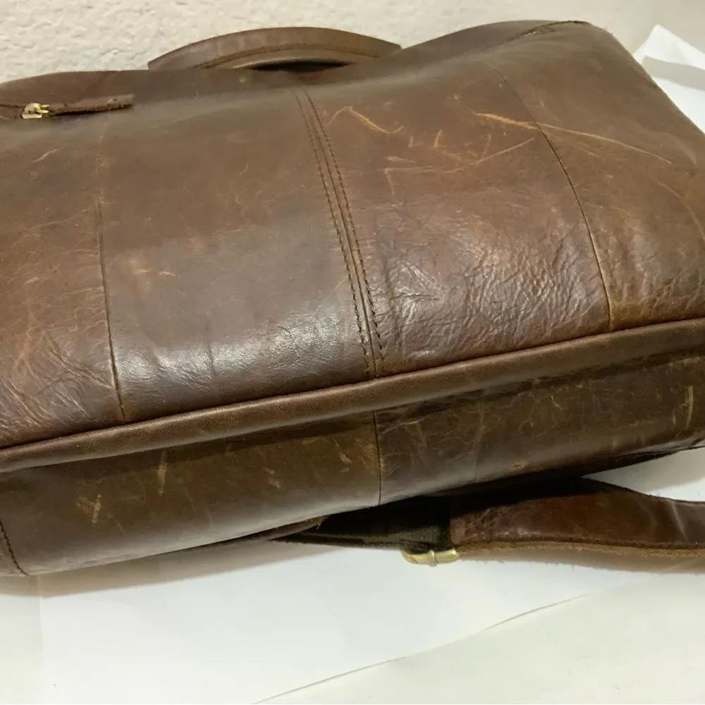 Vintage Mersq Leather Breifcase Hand Made in Austria Beautiful 13x15
